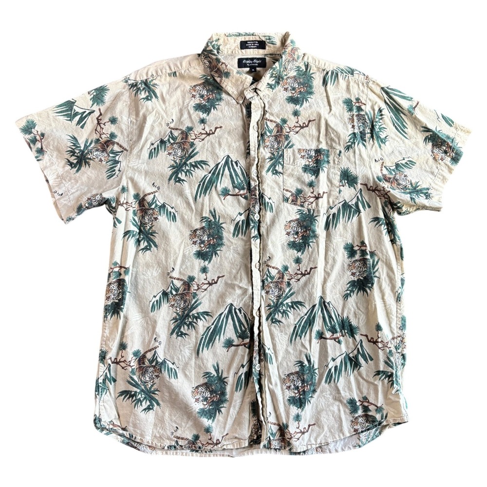 Eighty Eight Platinum Mens XL Tiger Mountain Pine Tree Cotton Button Down Shirt